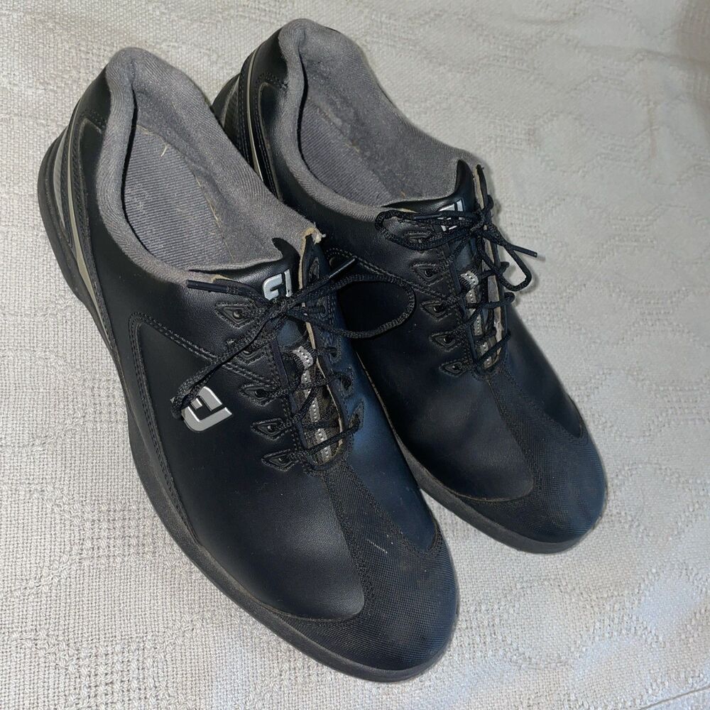 Footjoy Men’s Golf Shoes Size 13 M Black Silver Athleisure Activewear